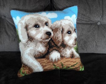 Cat Pillow Cross Stitch Pet Gift Animal Pillow Cat Lover Etsy