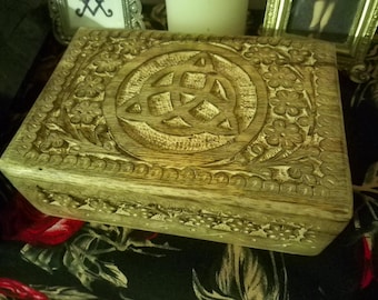 Triquetra Carved Wooden Box