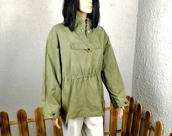 waxed canvas anorak pullover