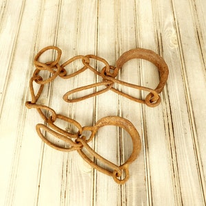 Antique shackles, Vintage handcuffs, Antique leg iron, Ankle shackles, Antique handcuffs, Hand forged shackles, Shackles, Animal shackles