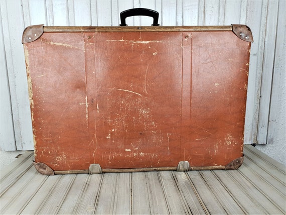 Vintage big suitcase, Old suitcase, Cardboard sui… - image 3