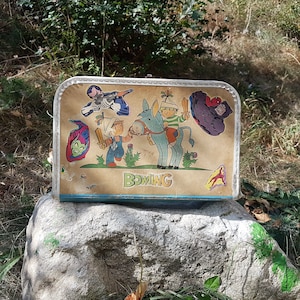 Maleta de los niños de la vendimia, maleta de los niños pequeños, equipaje de la bolsa de la noche, maleta de juguete, maleta con asa, maleta de cartón