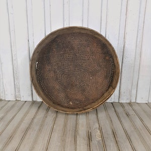 Vintage large sieve, Antique wood sieve sifter, Sieve, Big wooden sieve, Home decor, Primitive sieve, Sieve 1930s, Colander, Strainer