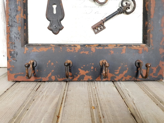 Colgador llaves de madera percha vintage - Etsy México