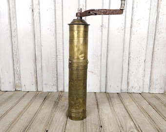Antique Turkish Brass Coffee Grinder - 1900s Ottoman Mill