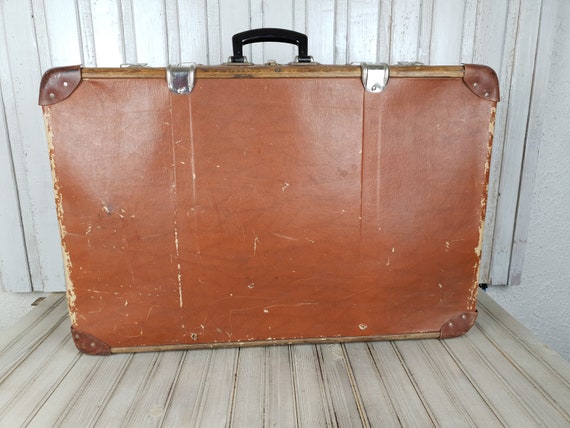 Vintage big suitcase, Old suitcase, Cardboard sui… - image 1