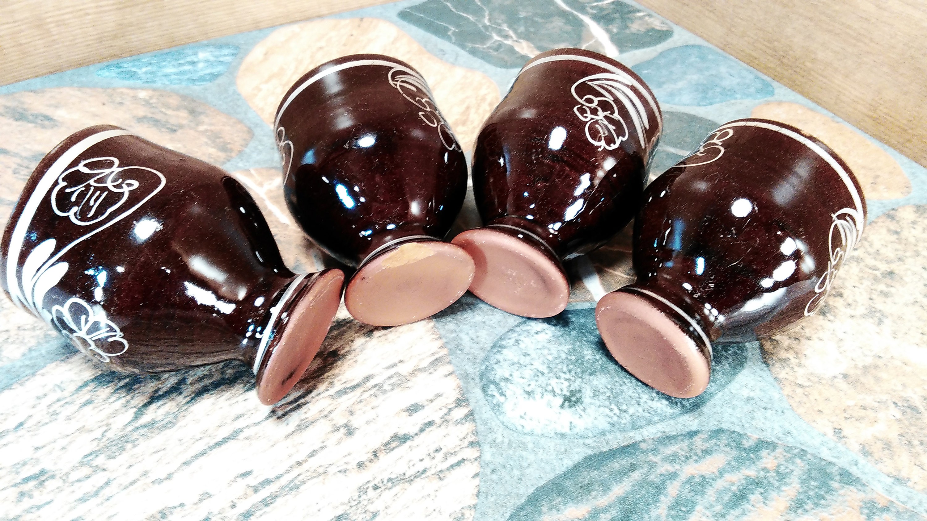 Ceramic wine cups Ceramic wine glasses Vintage glasses Old Etsy