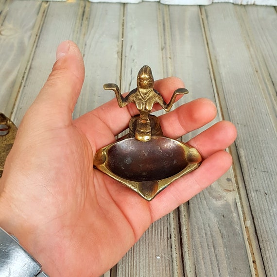 Collectibles Ashtrays Retro Brass Brass Ashtray Retro Collectible