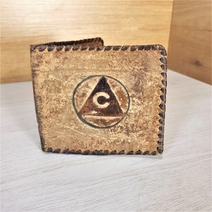 Monedero viejo, monedero de cuero pequeño, bolso de cuero, bolso de cuero Vintage de los años 60, bolso de cuero de las señoras, bolso vintage