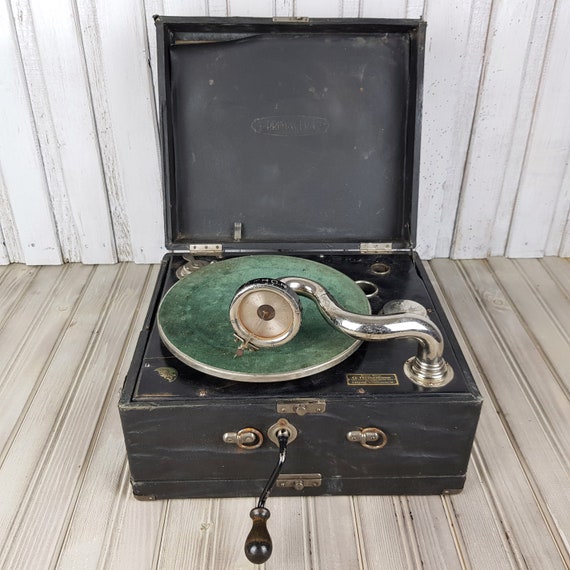 Vintage Record Player Gramophone O Heinemann Turntable Very Rare Antique German Turntable Gramophone With Built In Funnel Gramophone