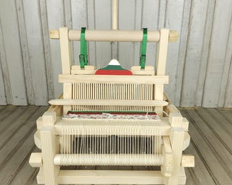 Telar de madera vintage: telar manual búlgaro, 38 x 30 x 30 cm