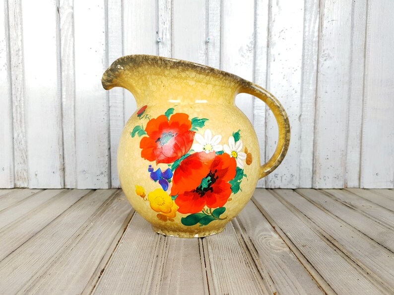Vintage Ceramic Jug Antique Ceramic Jug Handpainted Jug Etsy