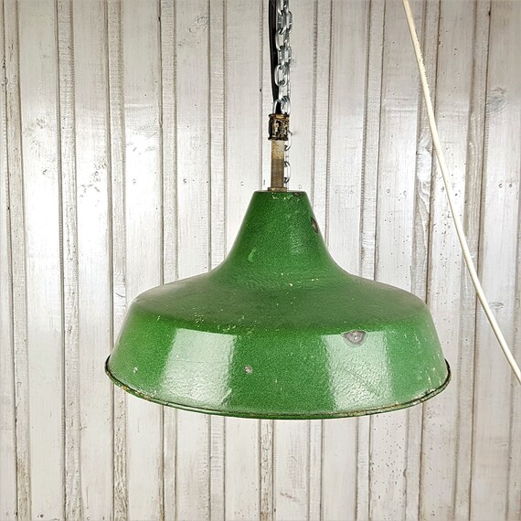 Vintage Industrial Lamp Enamelled Hanging Vintage Industrial Lamp Enamelled, Vintage Industrial Lamp