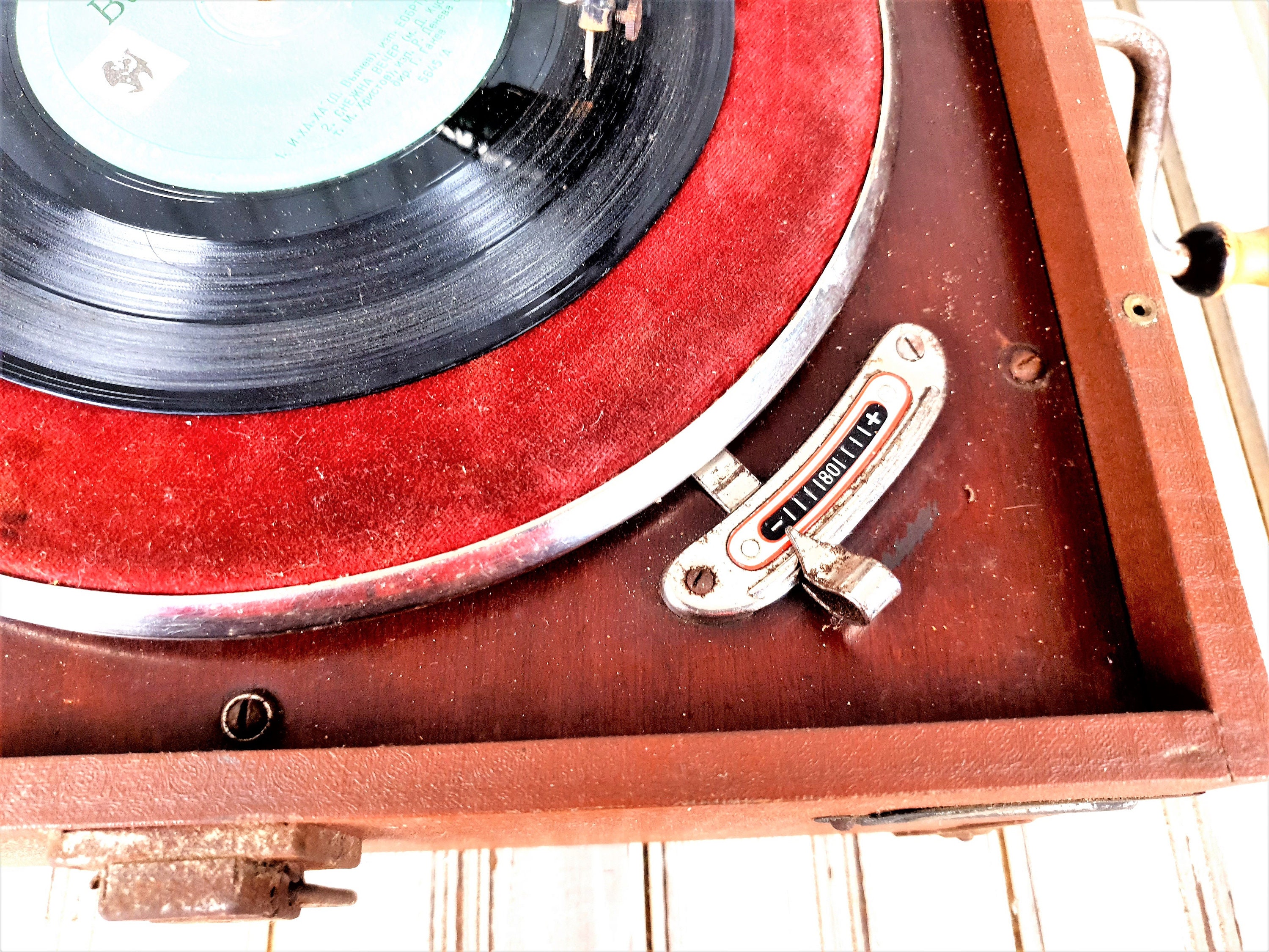 ビンテージ レコード プレーヤー、アンティーク蓄音機、ターン ビンテージ レコード プレーヤー、アンティーク蓄音機、ターン