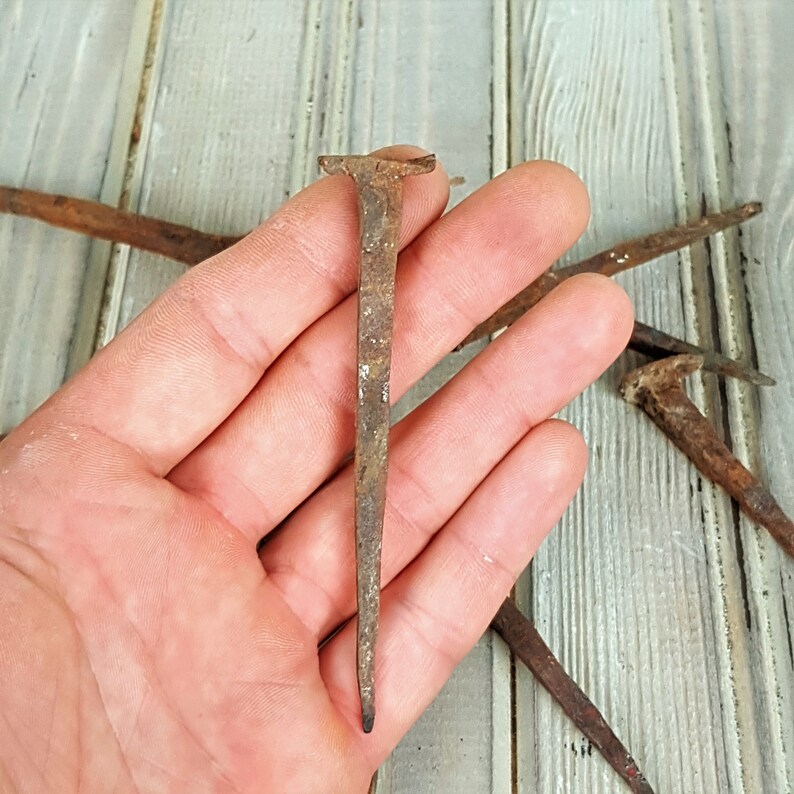 Antique Nails Iron Nails Set of 10 Iron Nails Ancient Iron Etsy