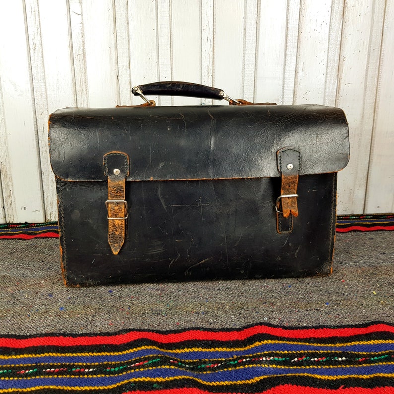 Vintage Big Bag Old Leather Bag Doctor Bag Genuine Leather - Etsy