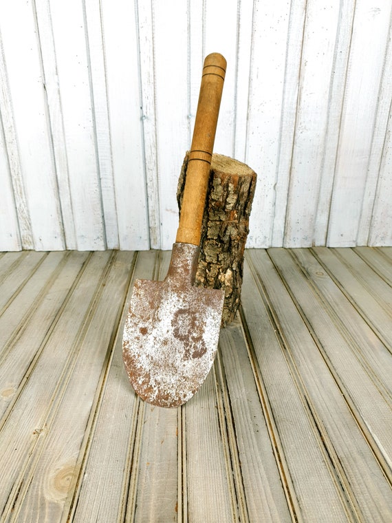 Vintage Army Shovel Old Military Shovel Wooden Handle Metal Etsy