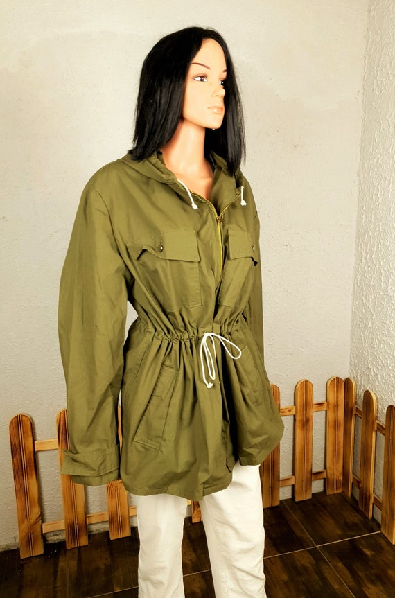 Vintage unisex canvas jacket with button, Hunting