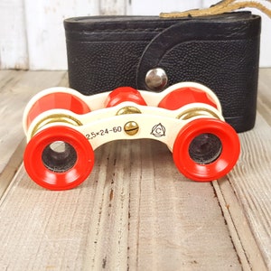 Binocolo teatrale vintage, piccolo binocolo teatrale russo, binocolo Opera, binocolo Cased URSS, binocolo con custodia in pelle originale