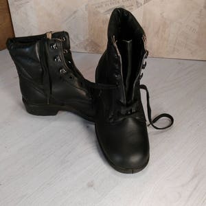 Vintage-Stiefel, Military Stiefel, Lederstiefel, Kampf Stiefel, Frauen military Stiefel, schwarze military Stiefel, militärische Schuhe