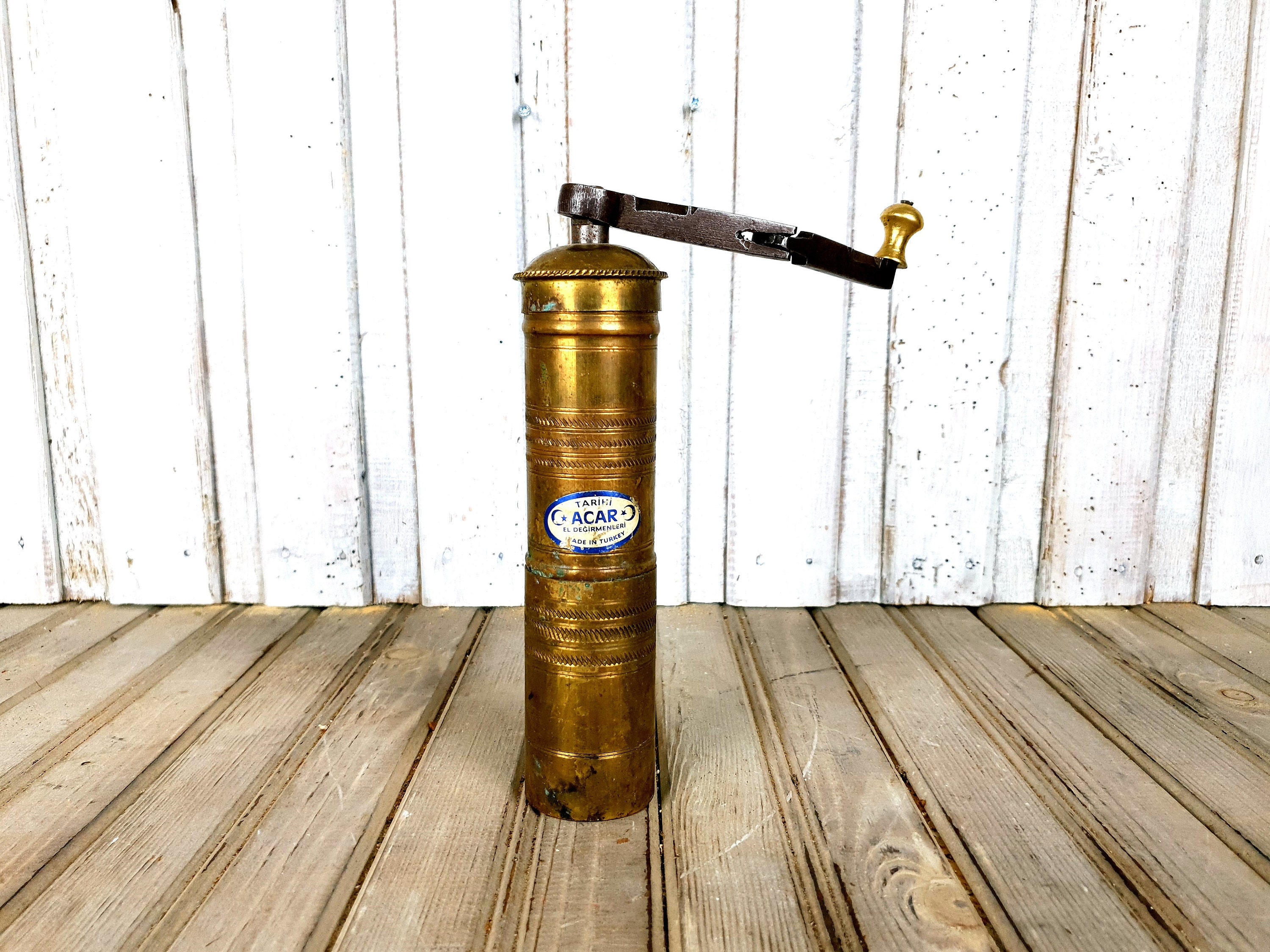SOZEN BRASS COFFEE GRINDER MILL WITH BALL 19 CM / 8 IN