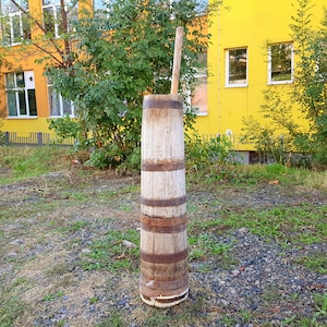 Primitive antique butter churn, Antique wooden bowl, Wooden vessel for butter, Antique wooden large bowl for milk cheese mixer curder