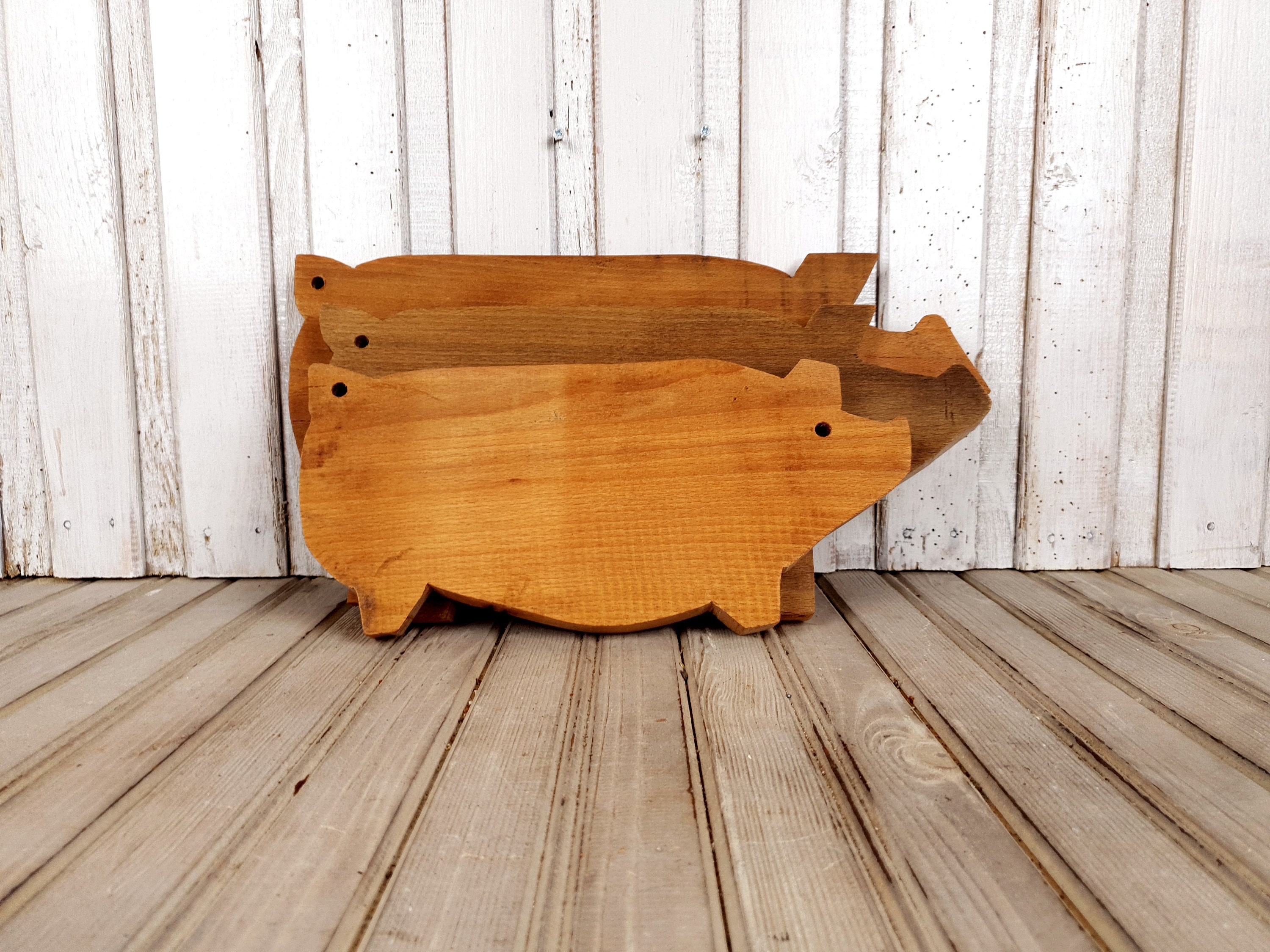 Rustic Pig Cutting Board Set: Vintage Kitchen Decor, Set of 3
