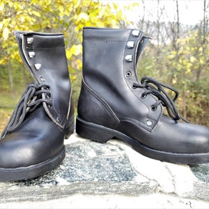 Lederstiefel, Vintage Stiefel, Militärstiefel, Combat Boots, Herren Militärstiefel, Schwarze Militärstiefel, Militärschuhe, Lederschuhe