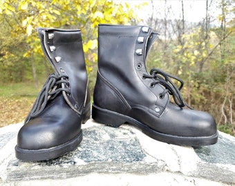 Lederstiefel, Vintage Stiefel, Militärstiefel, Combat Boots, Herren Militärstiefel, Schwarze Militärstiefel, Militärschuhe, Lederschuhe