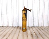 Antique brass pepper mill, Grinder, Brass pepper grinder, Pepper mill, Turkish coffee grinder 1900s, Salt grinder, Vintage home kitchen