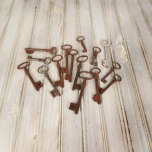 Set of 15 keys, Vintage keys, Antique skeleton keys, Various keys, Ten metal keys, Antique keys collection, Skeleton keys, Old keys