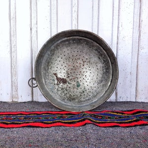 Vintage large sieve, Antique copper colander, Sieve, Large copper sieve, Home decor, Primitive sieve, Sieve 1900s, Cottage strainer