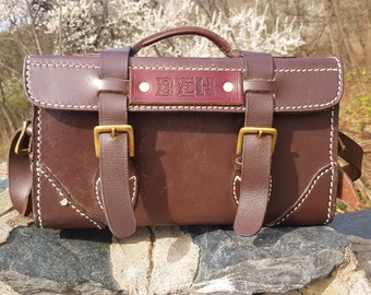 Old leather bag, Vintage big bag, Doctor bag, Genuine leather bag, Leather bag, Medical bag, Antique bag, Hand made bag, Messenger bag