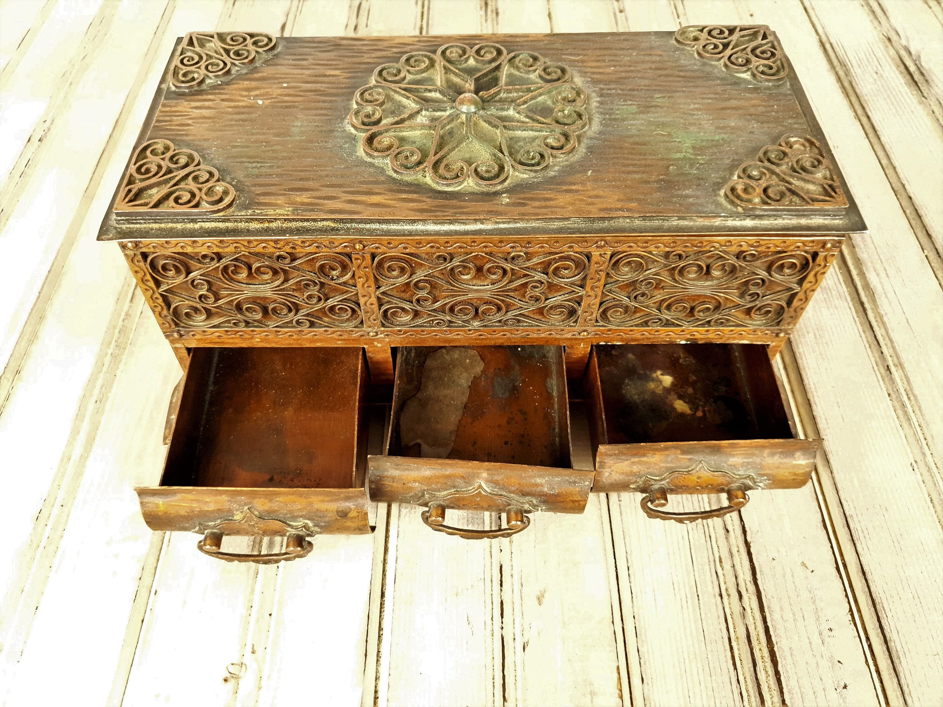 Antique copper box Collectible Copper box for jewelry and Etsy
