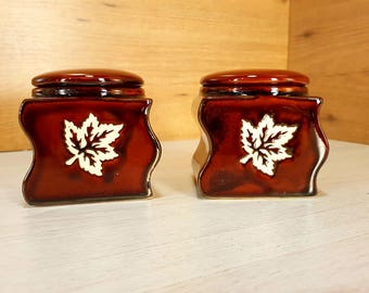 Vintage Keramik Gewürzdosen: 1970er Jahre Rustikales Küchen Dekor (2er Set)