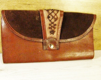 Bolso vintage de cuero hecho a mano: bolso bohemio de los años 80