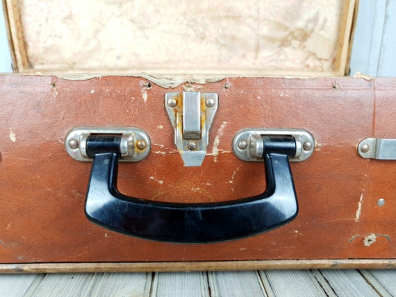 Vintage big suitcase, Old suitcase, Cardboard sui… - image 6