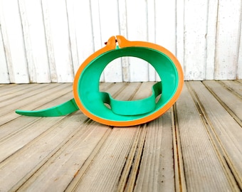 Vintage French Rubber Diving Mask: Tempered Oval Glass, Collectible
