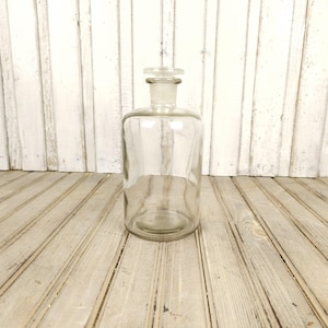 Vintage bottle apothecary, Pharmacy bottle, Glass bottle of pharmacy, Bottle for pharmacy, Bottle with stopper, Big bottle for pharmacy