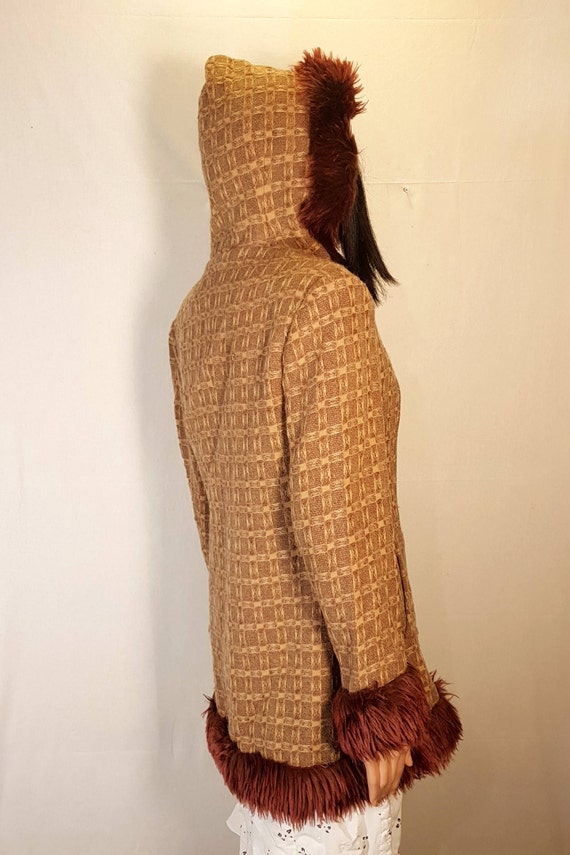 Vintage womens coat, Retro womens coat, Brown coa… - image 5