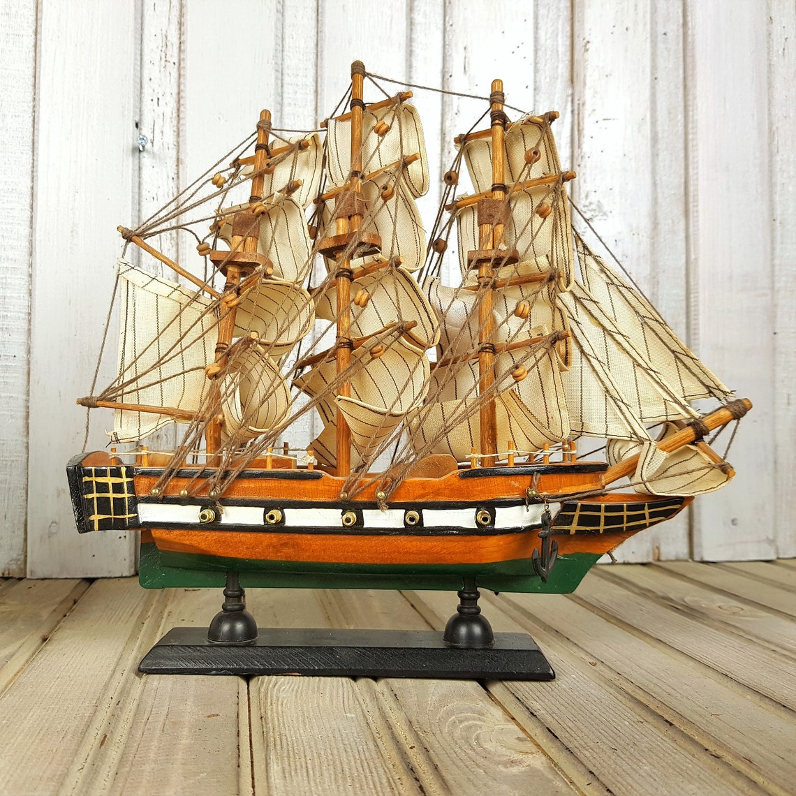 Wooden model ships Handcrafted wooden ships Set of 5 ships Etsy