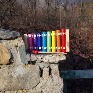 Vintage toy Xylophone, Child Xylophone, Musical instrument, Musical decor, Colorful Xylophone, Gift idea, Xylophone 8 tone, Toy