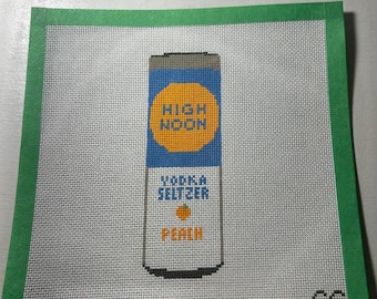 High Noon Peach Hand Painted Needlepoint Canvas