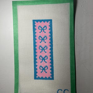 Bow Bookmark Hand Painted Needlepoint Canvas