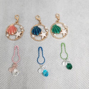 Starfish & Seashells Stitch Marker, set of 6