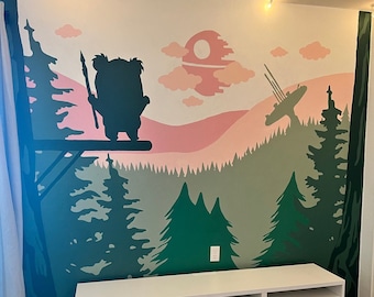 Star Wars Endor Ewok Mural Cyfrowe Pobieranie