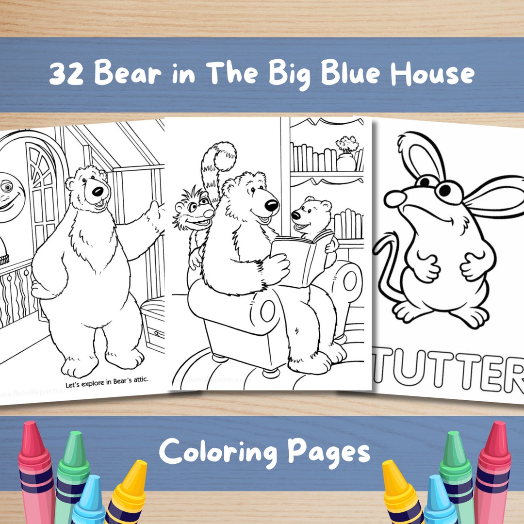 Bear in the Big Blue House Coloring Pages | Digital Download - Etsy