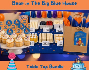 Bear in the Big Blue House Birthday Party Table Bundle – Food & Favor Set