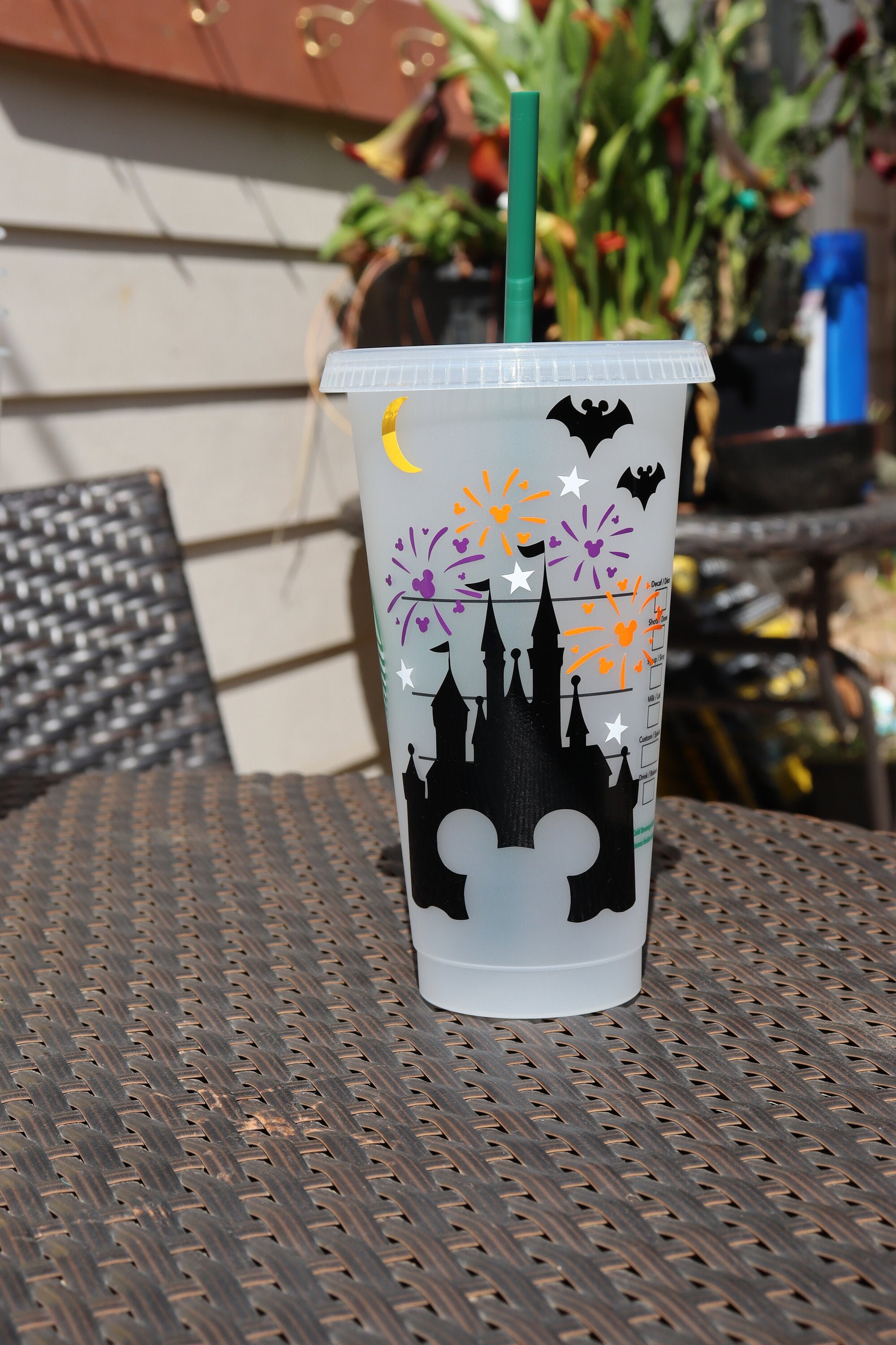 Halloween Disney Castle Starbucks Cup Etsy