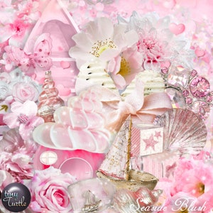 In de uitverkoop 50% digitale scrapbookkit Seaside Blush - digitale scrapbookkit